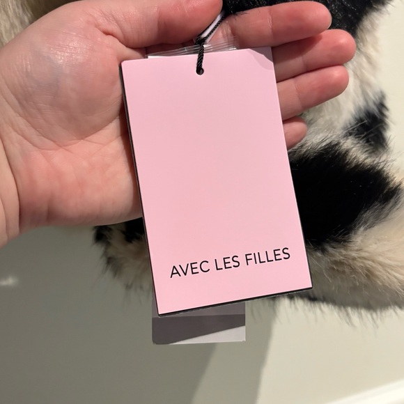 Anthropologie NWT Avec Les Filles Faux-Fur Zebra Cropped Coat XL - Picture 7 of 9